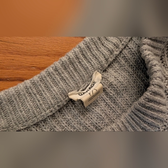 Garage Women's Soft Blue Crew Neck Sweater - Picture 3 of 4